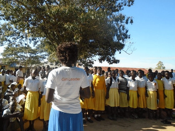 LGL Girl Leader in Uganda sharing her leadership skills with girls in her community.