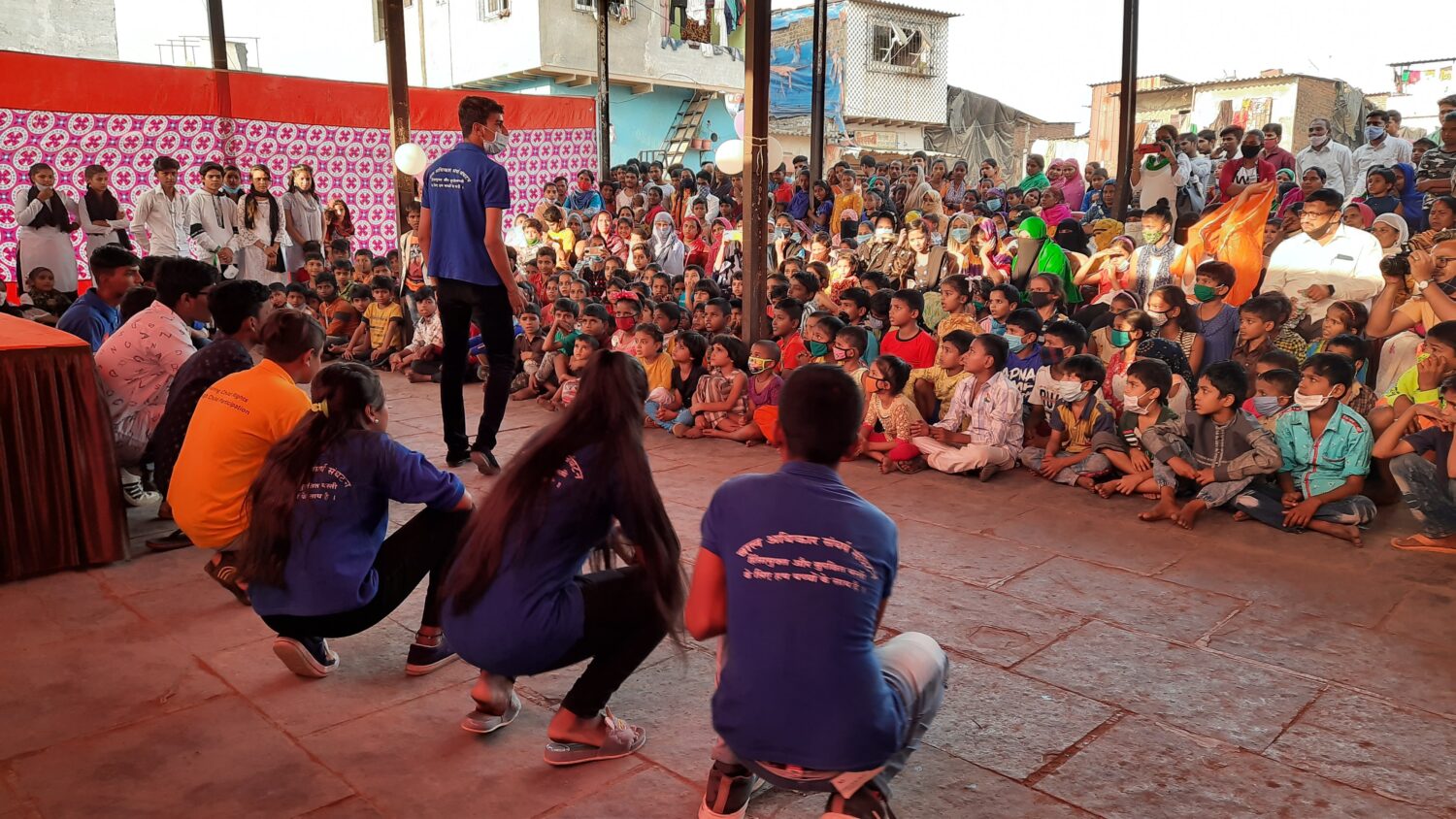 Children in Mumbai during a "Bal Sabha"|Denise Dunning Headshot|Alicia Headshot Cropped|Alicia Tauro Children in Mumbai during a "Bal Sabha"|||Alicia (second from right) during a meeting with the District Collector of Mumbai Suburban where she presented YUVA's toolkit for forming and activating Child Protection Committees (CPCs).